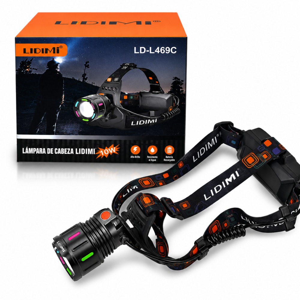 LINTERNA LED FRONTAL DE CABEZA RECARGABLE LIDIMI LD-L469C - 1