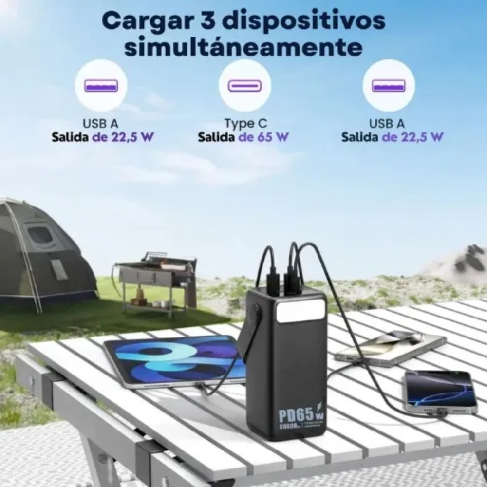 POWER BANK 60000MAH BOSSNEY CARGA RÁPIDA - 4