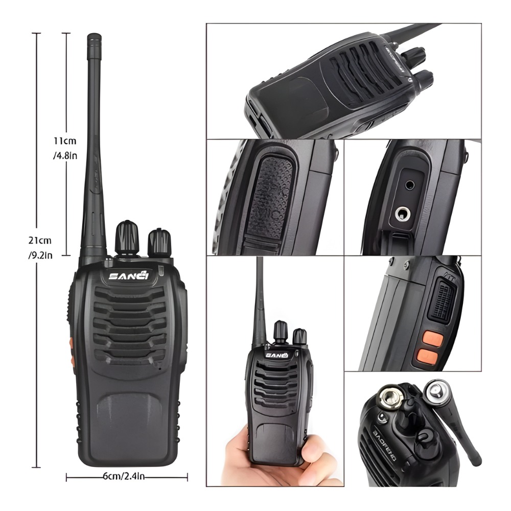 PACK 2 WALKIE TALKIE RADIO COMUNICACIÓN 5 KILÓMETROS LANTUN - 4