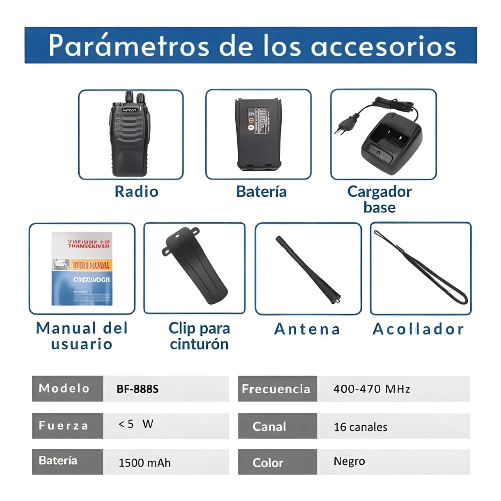 PACK 2 WALKIE TALKIE RADIO COMUNICACIÓN 5 KILÓMETROS LANTUN - 6