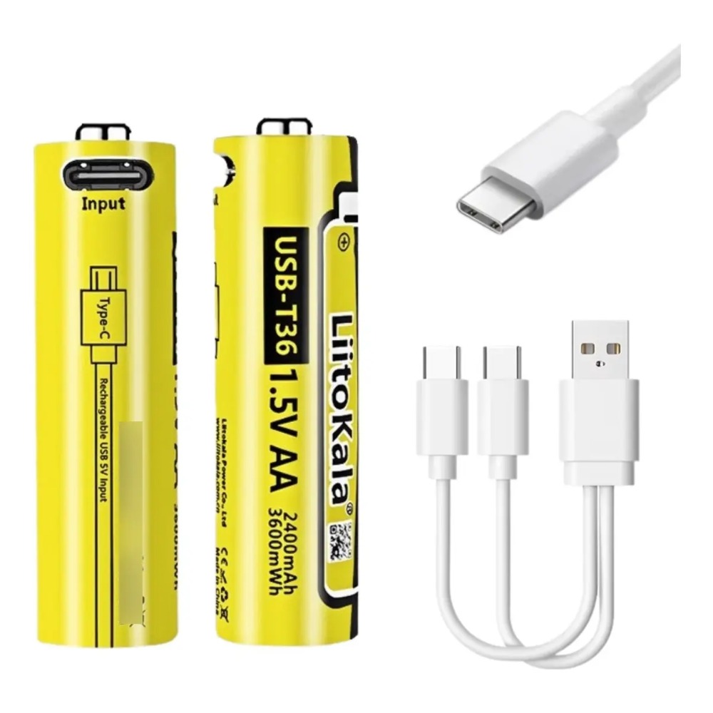 PILA AA RECARGABLE USB 1.5V LIITOKALA LARGA DURACIÓN - 1