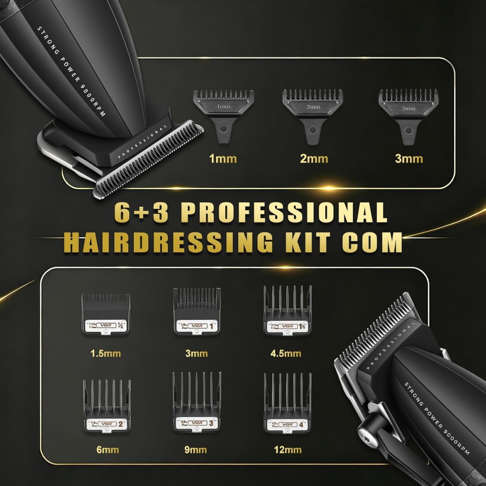 COMBO BARBER PRO VGR V-640S4 CLIPPER TRIMMER SHAVER SECADOR - 7