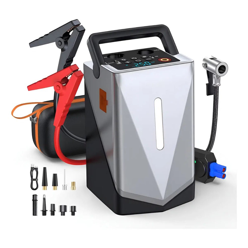 ARRANCADOR DE BATERÍA DE AUTO PORTÁTIL, COMPRESOR E INFLADOR - 1