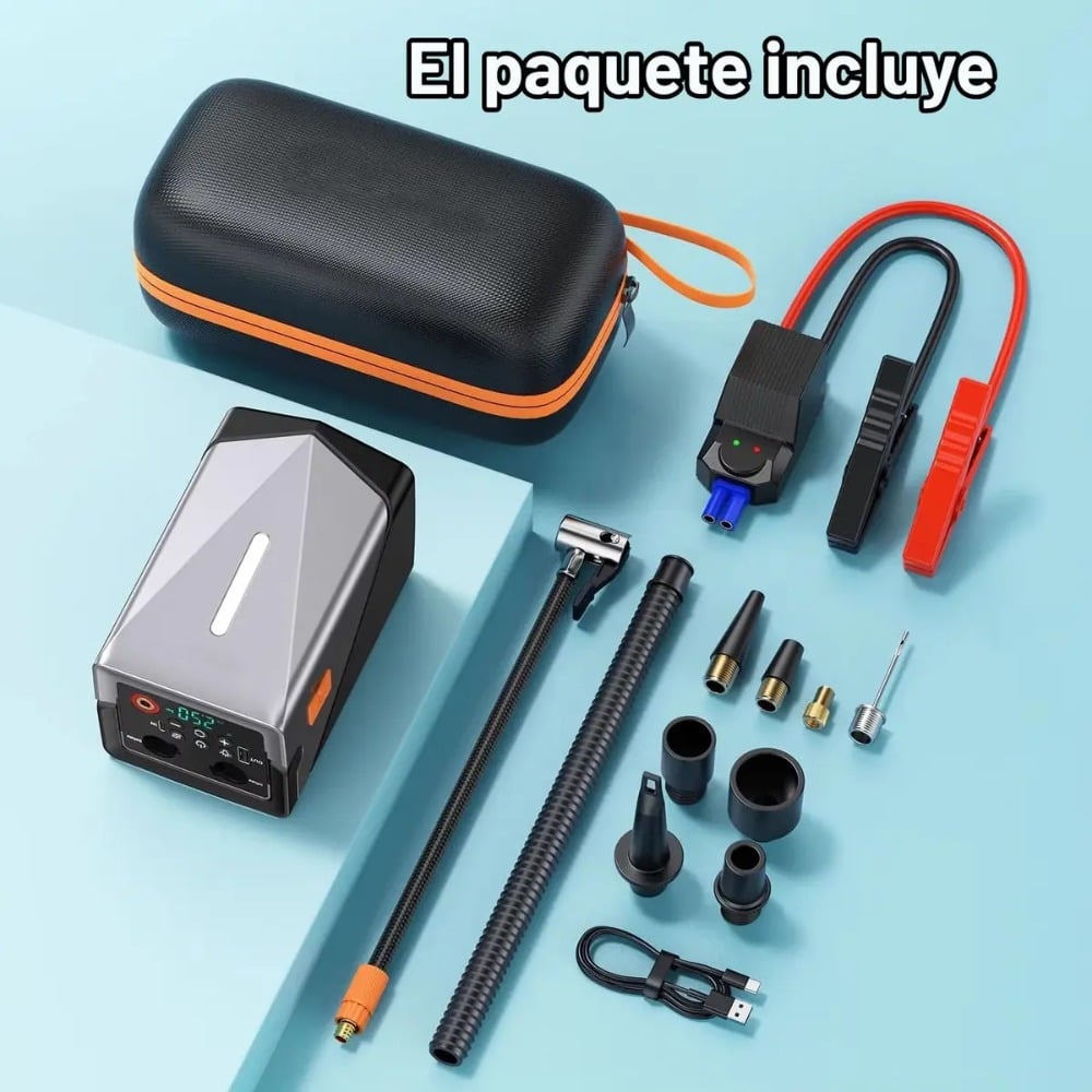 ARRANCADOR DE BATERÍA DE AUTO PORTÁTIL, COMPRESOR E INFLADOR - 10