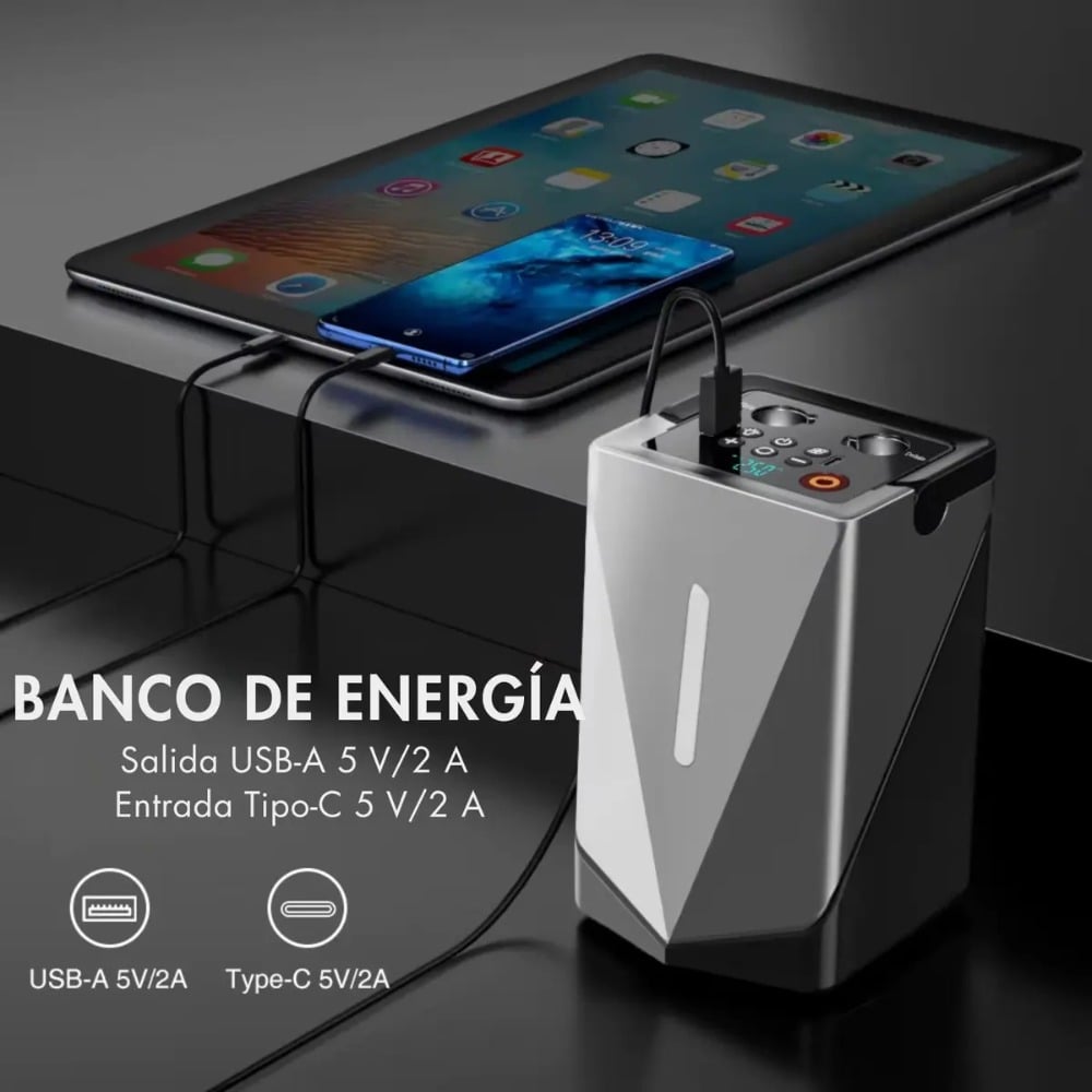 ARRANCADOR DE BATERÍA DE AUTO PORTÁTIL, COMPRESOR E INFLADOR - 5