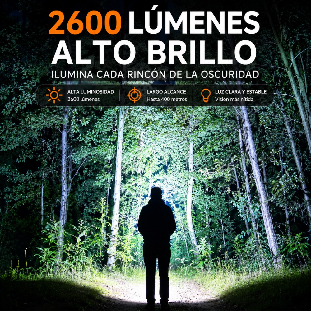 LINTERNA TÁCTICA SUPERFIRE Y12 P90 3000 LÚMENES 390M - 9