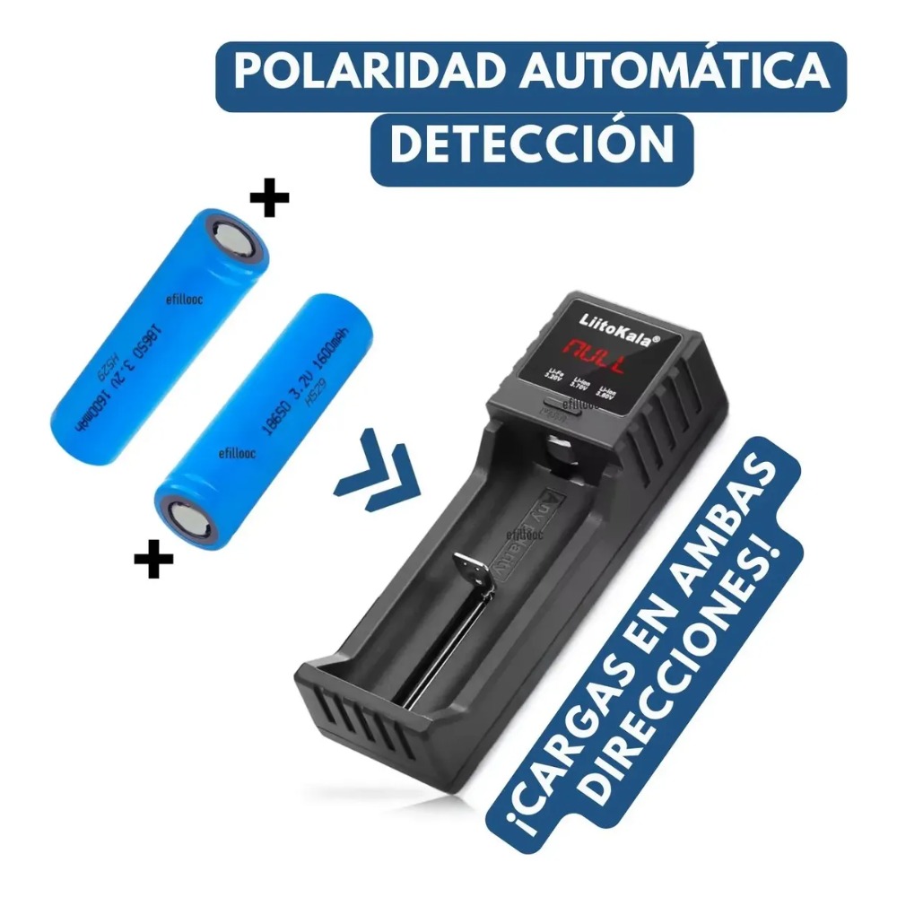 CARGADOR UNIVERSAL PARA BATERÍAS 18650 AA AAA LIITOKALA - 5