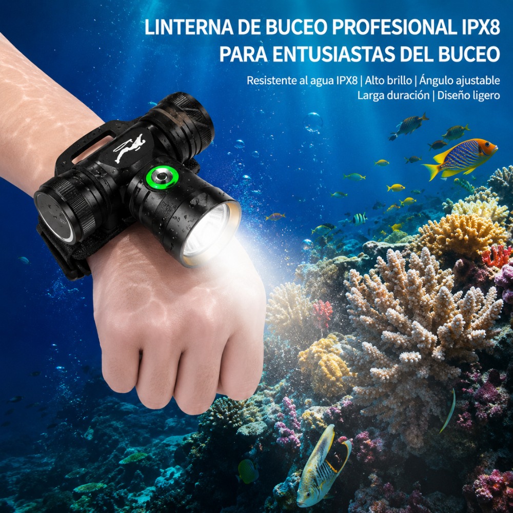 LINTERNA SUBMARINA DH100 LED L2 10W IMPERMEABLE IPX8 - 4