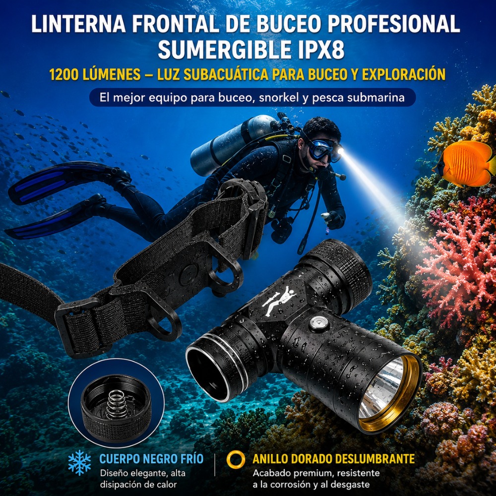 LINTERNA SUBMARINA DH100 LED L2 10W IMPERMEABLE IPX8 - 6