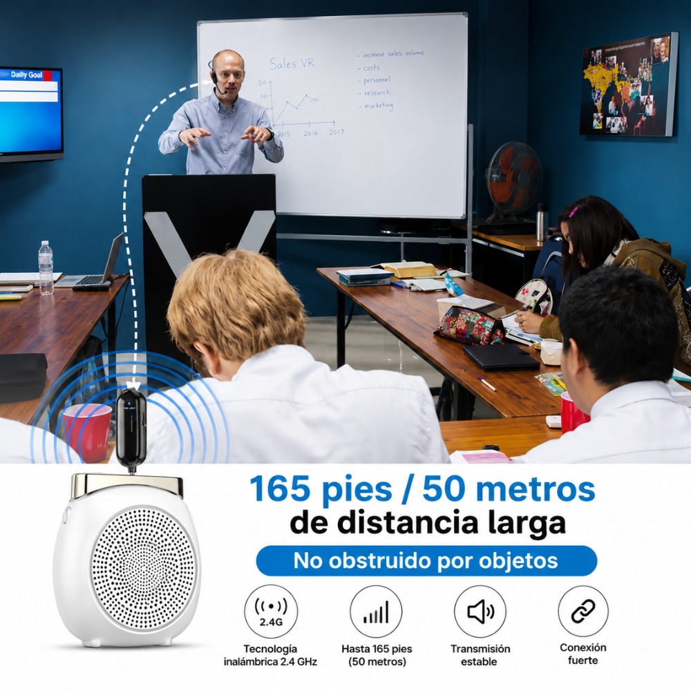MICRÓFONO INALÁMBRICO DUAL DIADEMA Y MANO 2.4G - 9