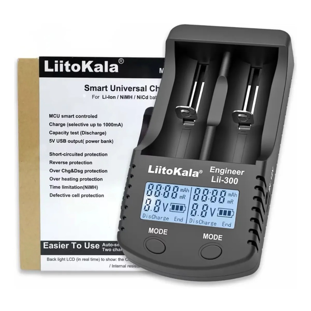 CARGADOR LIITOKALA LII-300 PARA BATERÍAS 18650 AA AAA - 1