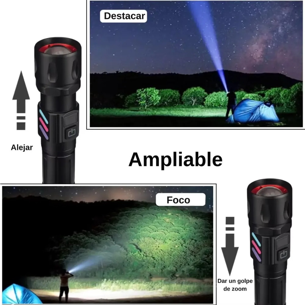 LINTERNA LED TÁCTICA LANTUN 3500M DE ALCANCE RECARGABLE - 4