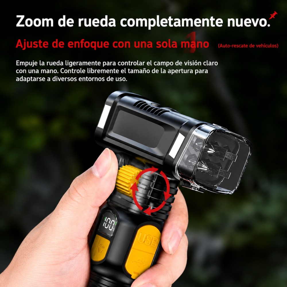 LINTERNA MULTIFUNCIONAL EMERGENCIA 12 EN 1 RECARGABLE USB - 10
