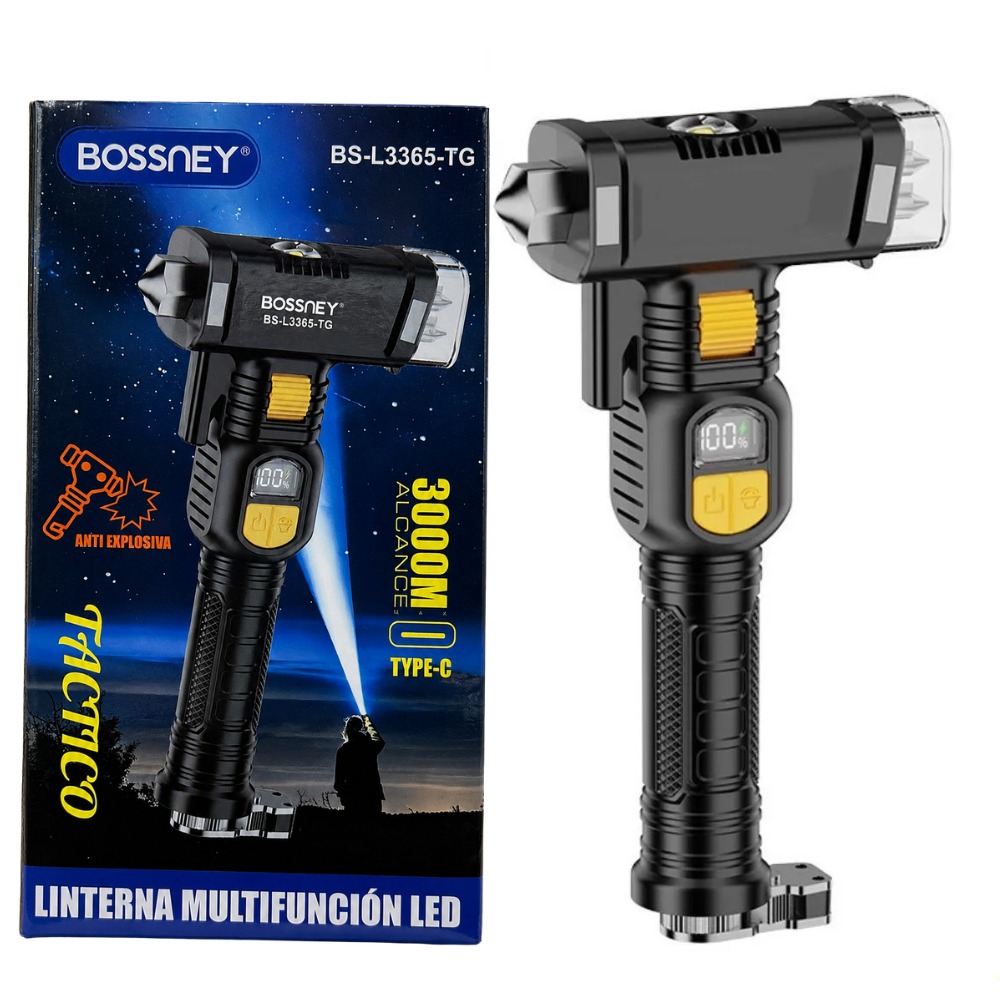 LINTERNA MULTIFUNCIONAL EMERGENCIA 12 EN 1 RECARGABLE USB - 4