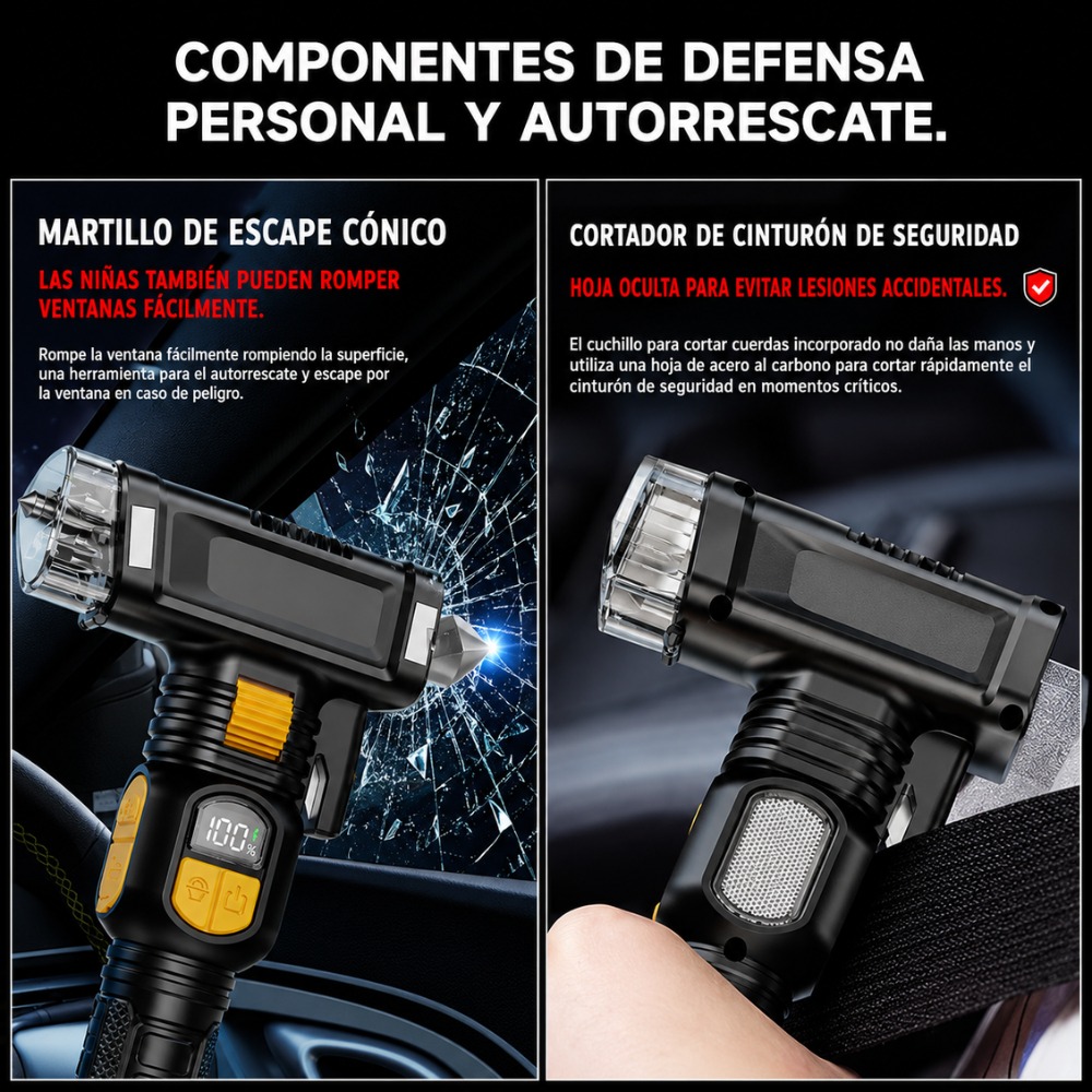LINTERNA MULTIFUNCIONAL EMERGENCIA 12 EN 1 RECARGABLE USB - 7