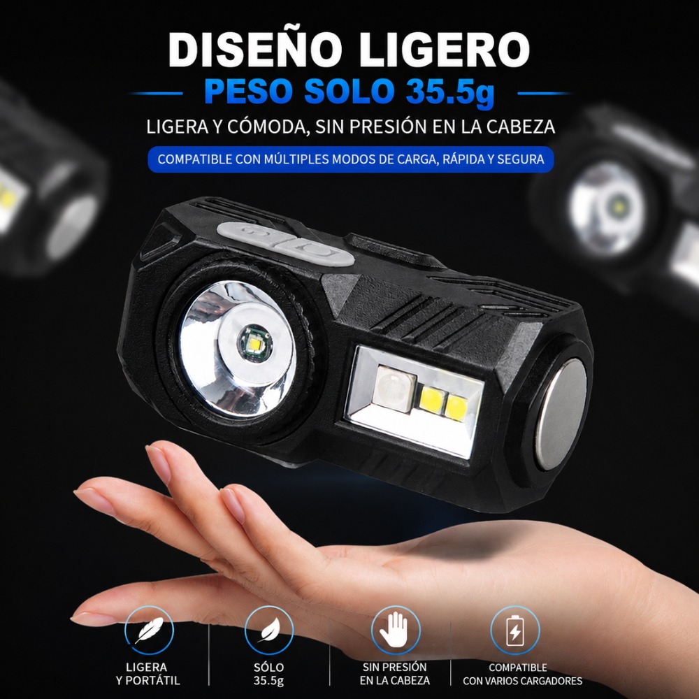 LINTERNA FRONTAL PROFESIONAL LED T131 TRABAJO SENDERISMO - 2