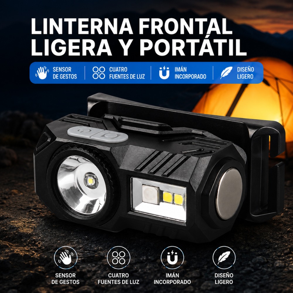 LINTERNA FRONTAL PROFESIONAL LED T131 TRABAJO SENDERISMO - 3