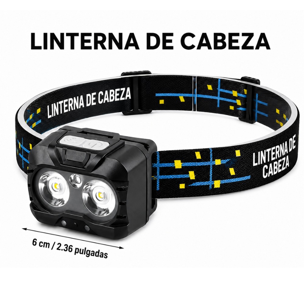 LINTERNA FRONTAL A PILAS 3AAA SUPERFIRE HE09-A MULTIFUNCIÓN - 3