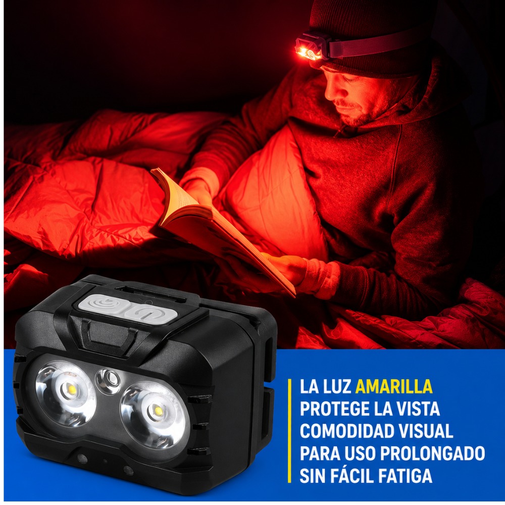 LINTERNA FRONTAL A PILAS 3AAA SUPERFIRE HE09-A MULTIFUNCIÓN - 7