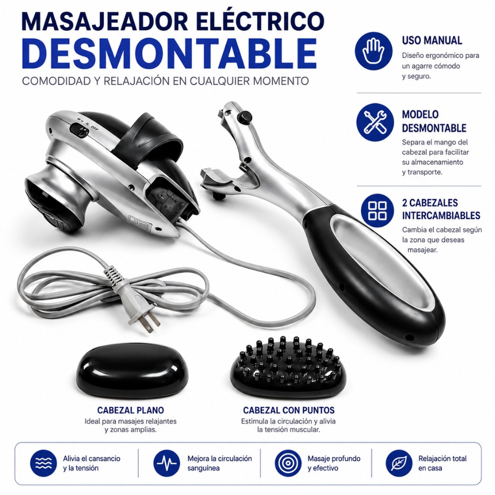 MASAJEADOR CORPORAL INFRARROJO PROFESIONAL MANGO DESMONTABLE - 4