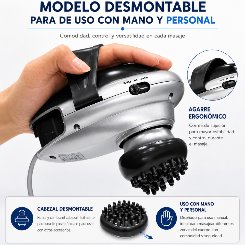 MASAJEADOR CORPORAL INFRARROJO PROFESIONAL MANGO DESMONTABLE - 6