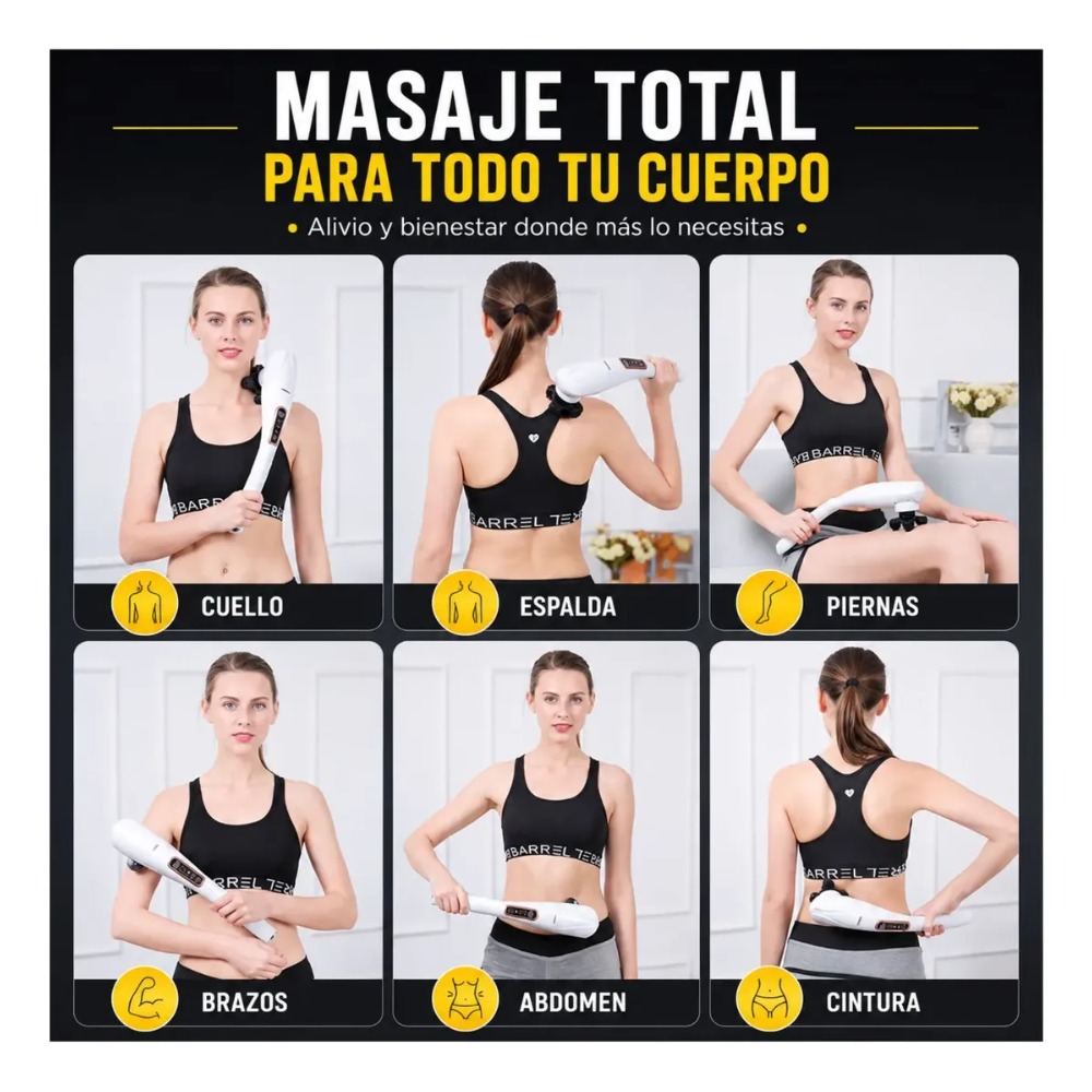 MASAJEADOR CORPORAL ELÉCTRICO DE PERCUSIÓN 7 CABEZALES ALEATORIO - 7
