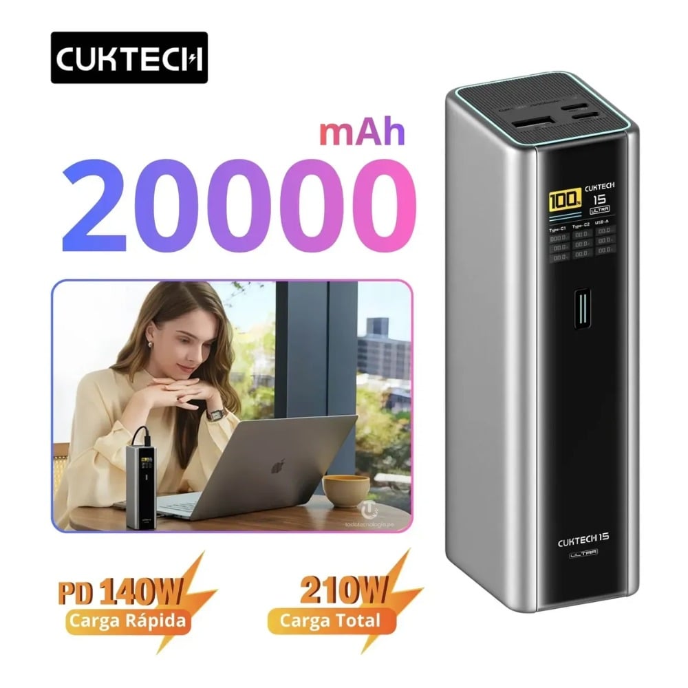 POWER BANK PORTATIL 20000MAH CUKTECH 15 ULTRA PD3.1 - 2