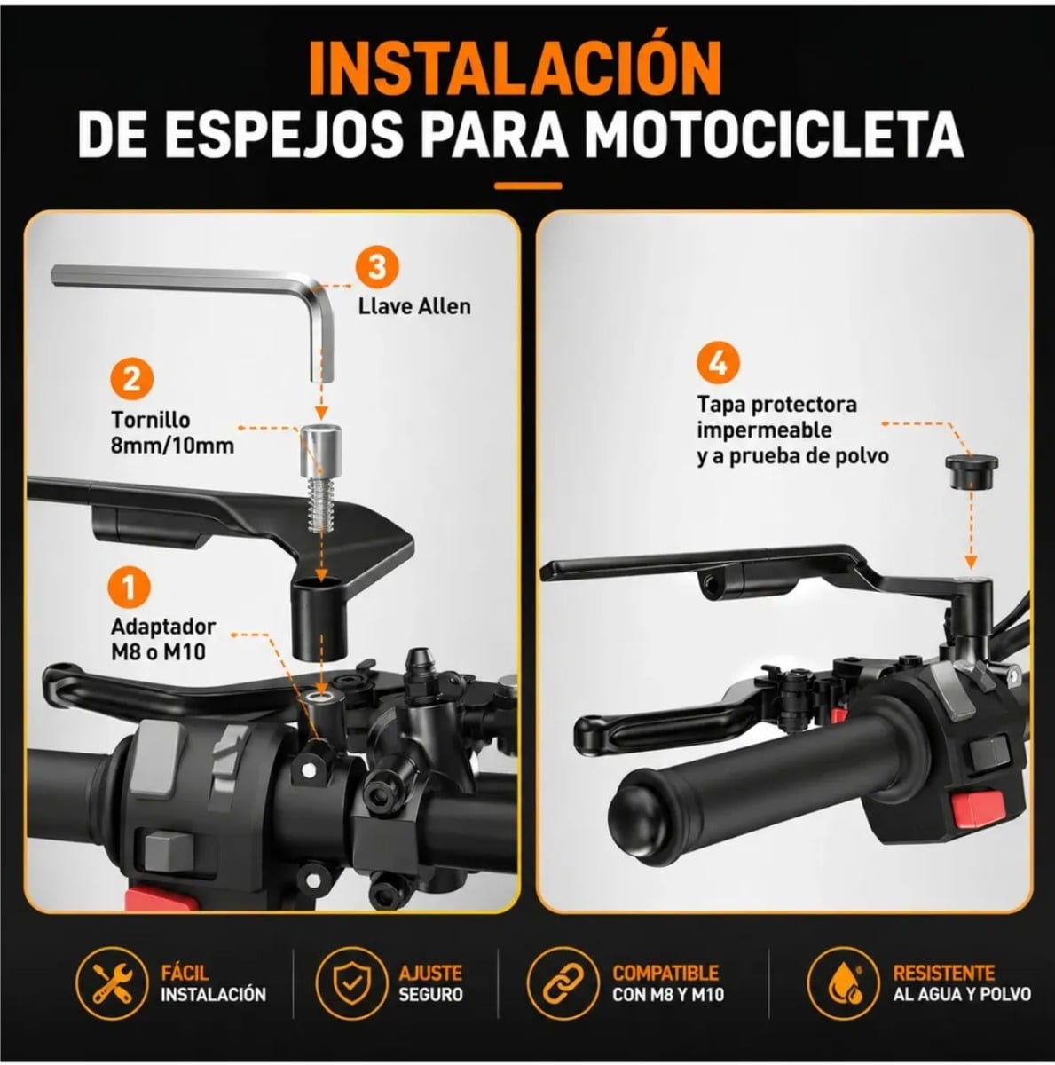 ESPEJOS ALERÓN PARA MOTO - 4