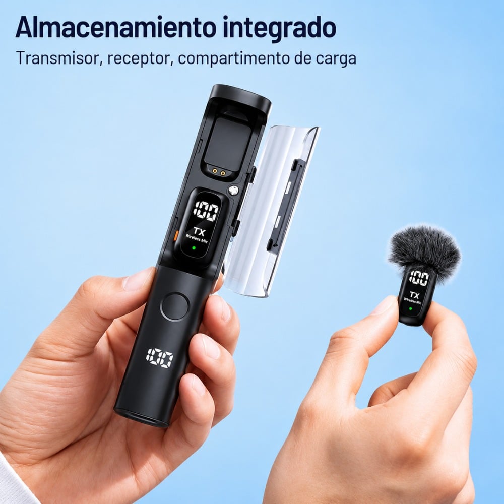 MICRÓFONO INALÁMBRICO CARGA MULTIFUNCIONAL, 20H DURACIÓN - 4
