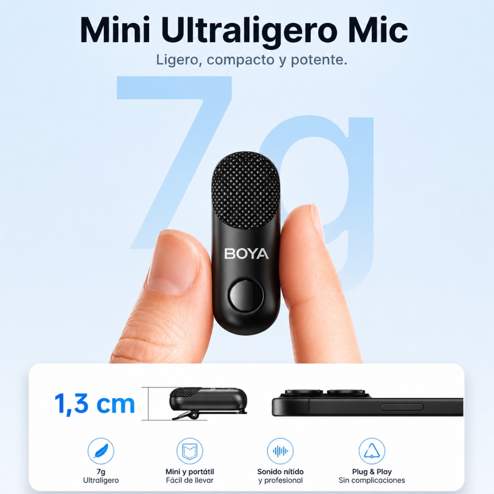 MICRÓFONO INALÁMBRICO USB C CON CANCELACIÓN DE RUIDO - 3