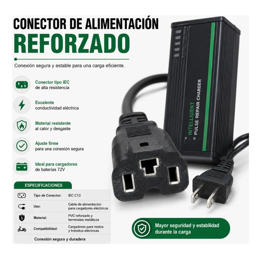 CARGADOR BATERÍA MOTO ELÉCTRICA 72V PLOMO ÁCIDO - 3