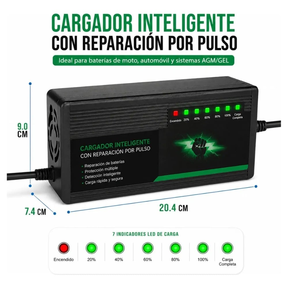 CARGADOR BATERÍA MOTO ELÉCTRICA 72V PLOMO ÁCIDO - 4