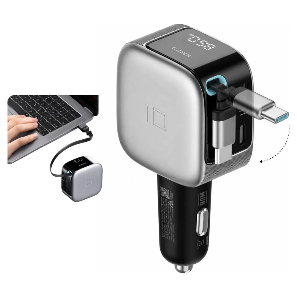 CARGADOR RÁPIDO PARA AUTO CUKTECH 100W CON PANTALLA - 2