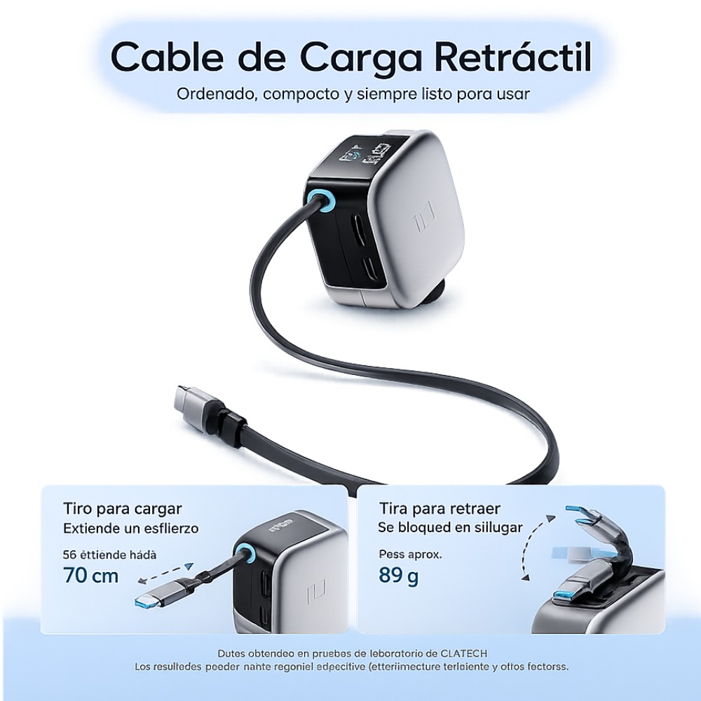CARGADOR RÁPIDO PARA AUTO CUKTECH 100W CON PANTALLA - 3