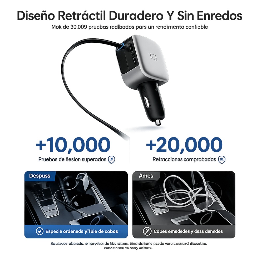 CARGADOR RÁPIDO PARA AUTO CUKTECH 100W CON PANTALLA - 4