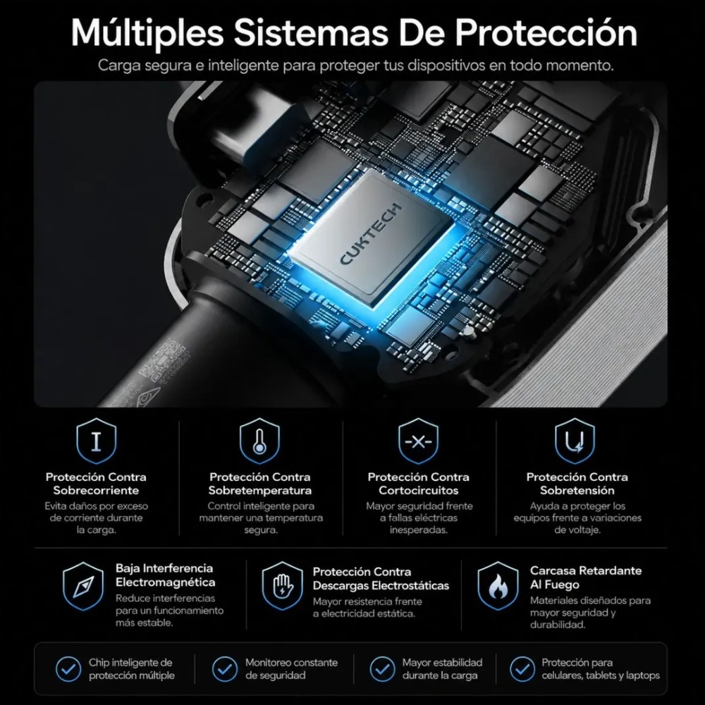 CARGADOR RÁPIDO PARA AUTO CUKTECH 100W CON PANTALLA - 8