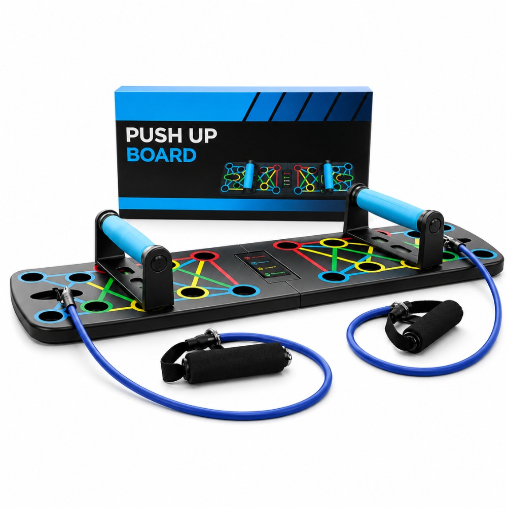 TABLERO PUSH UP BOARD COMPLETO PLANCHAS FLEXIONES CON LIGAS - 1
