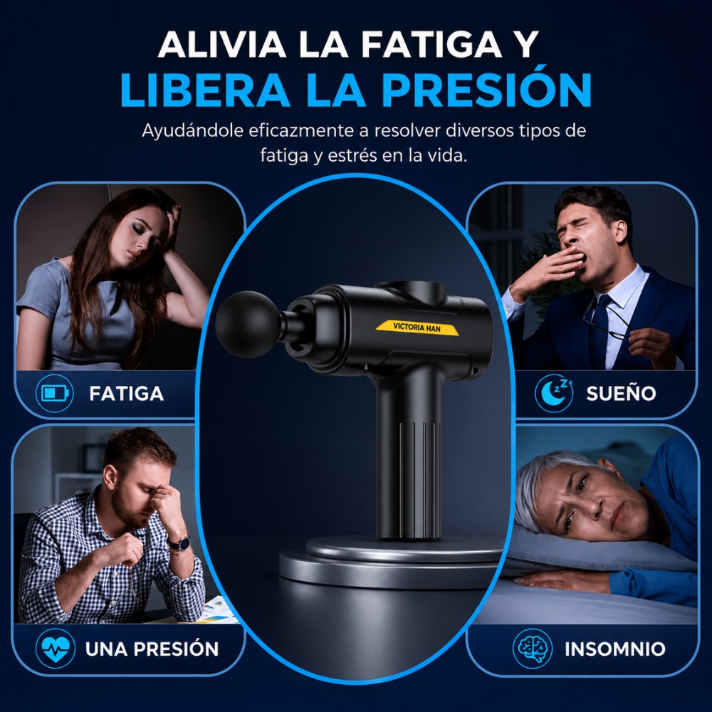 PISTOLA DE MASAJE 6 CABEZALES DE 55W ALIVIO DE DOLOR - 9