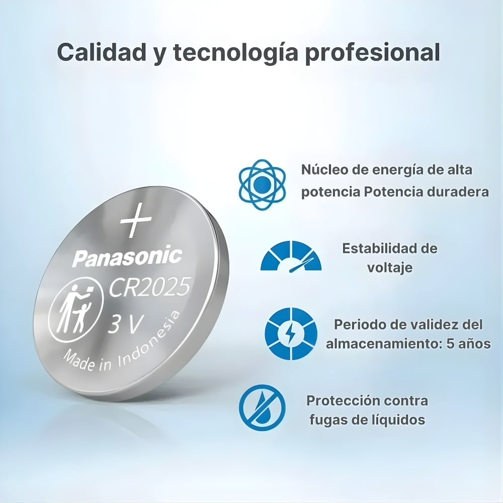PILAS CR2032 3V LITIO X 5 UNIDADES PANASONIC - 2