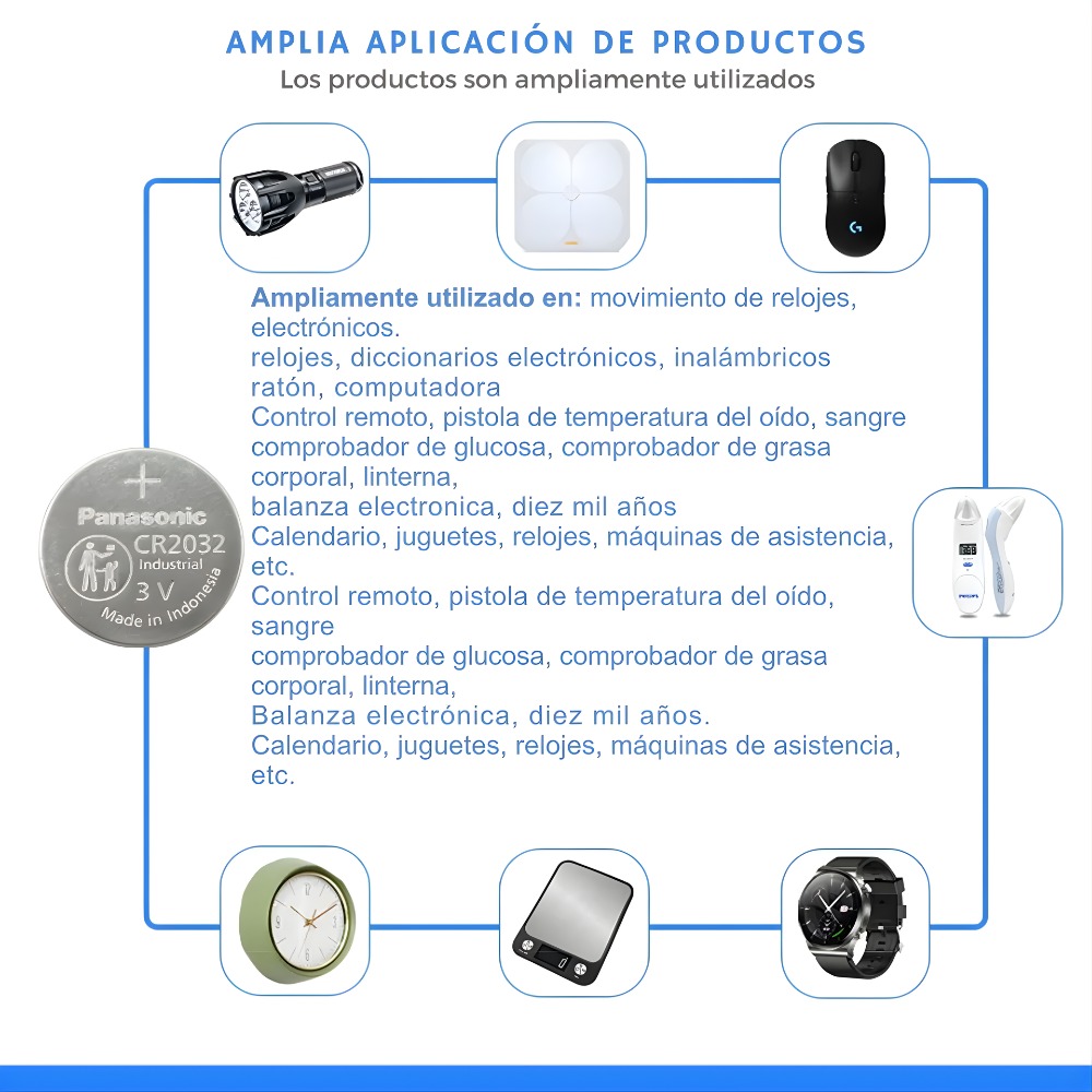 PILAS CR2032 3V LITIO X 5 UNIDADES PANASONIC - 4