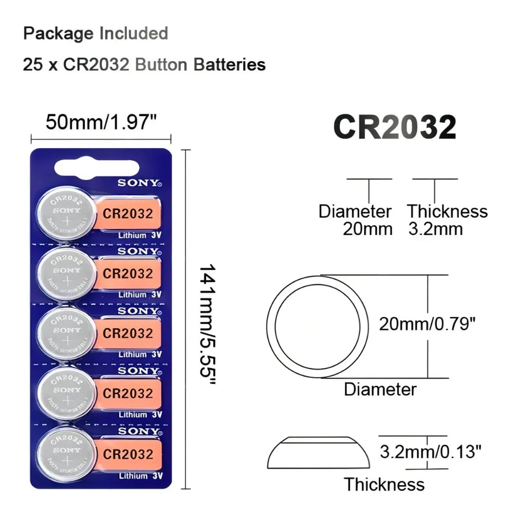 5 PILAS CR2032 - SONY - BATERÍA DE LITHIUM 3V - 2032 - 4