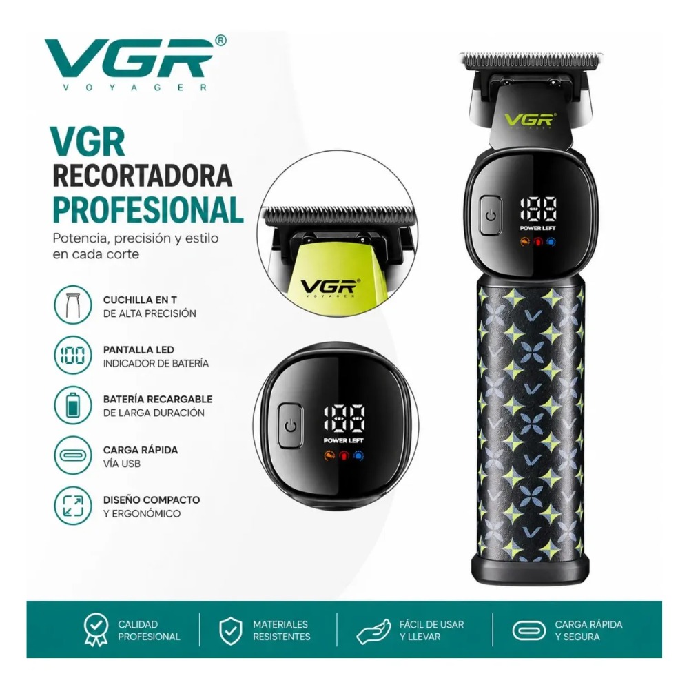 CORTADORA DE PELO Y BARBA PROFESIONAL RECARGABLE USB C - 2