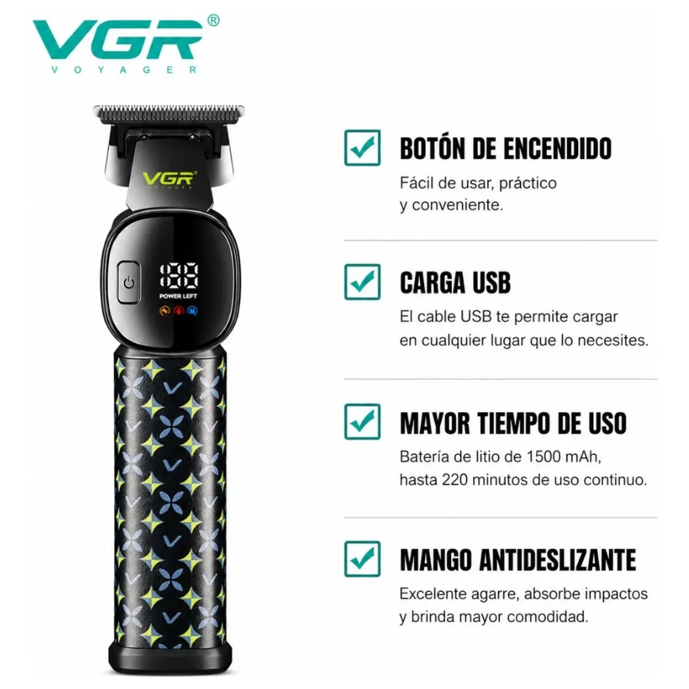 CORTADORA DE PELO Y BARBA PROFESIONAL RECARGABLE USB C - 4