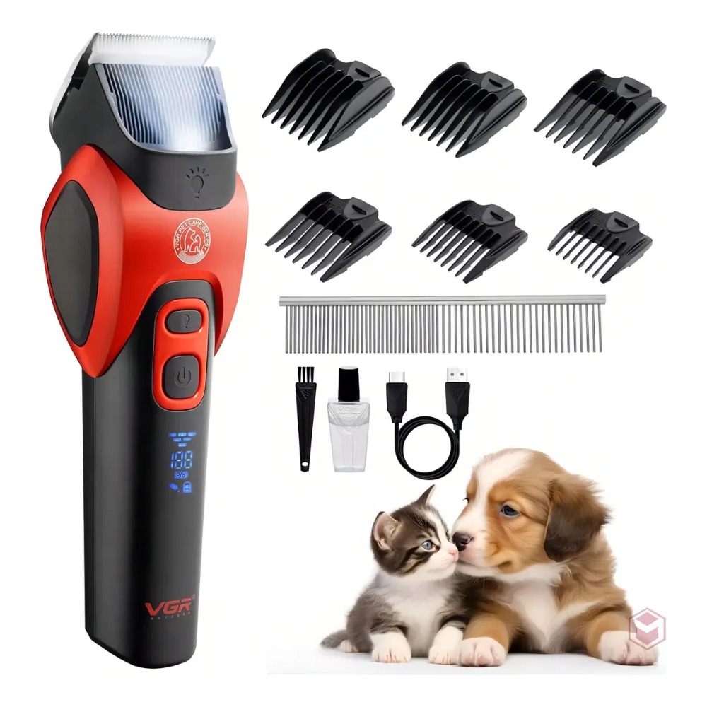 MÁQUINA CORTAR PELO PERROS MASCOTAS VGR V-208 LUZ CERÁMICA - 8