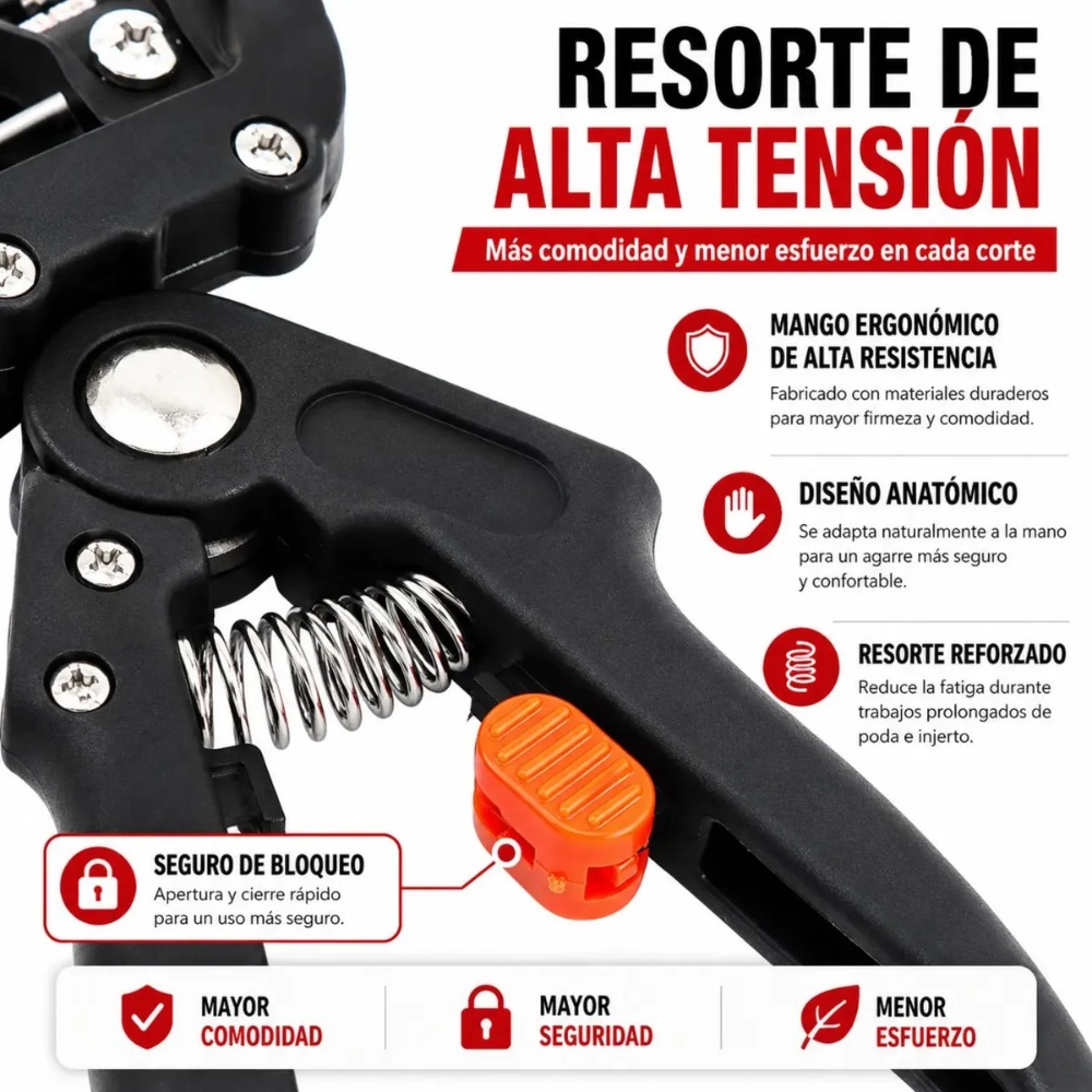 TIJERA INJERTADORA MANUAL PARA PLANTAS Y FRUTALES - 3