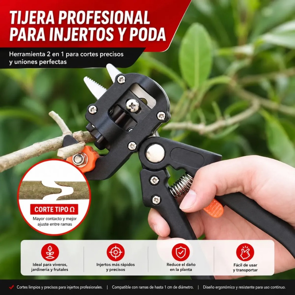 TIJERA INJERTADORA MANUAL PARA PLANTAS Y FRUTALES - 5