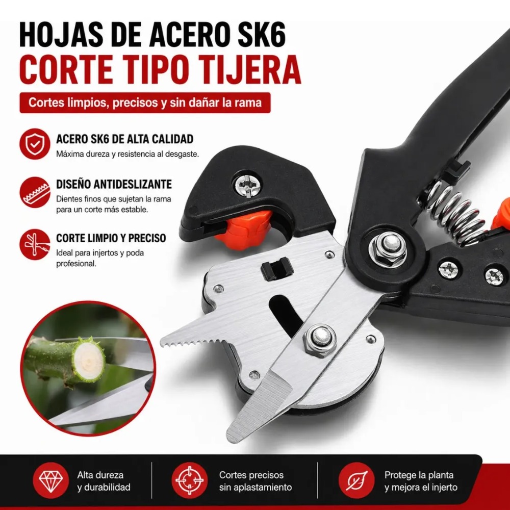 TIJERA INJERTADORA MANUAL PARA PLANTAS Y FRUTALES - 6