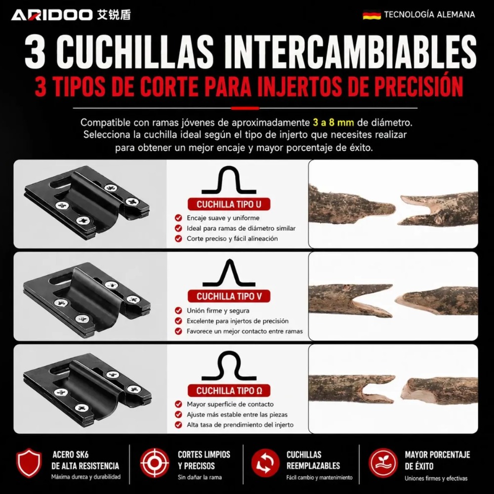 TIJERA INJERTADORA MANUAL PARA PLANTAS Y FRUTALES - 7
