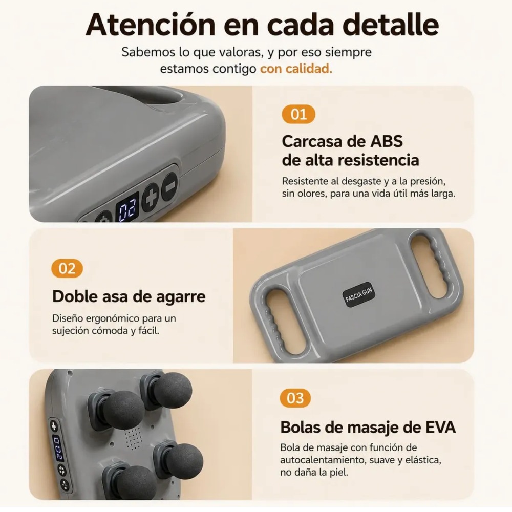 MASAJEADOR RECARGABLE 4 CABEZAS 9 MODOS Y 20 NIVELES - 8