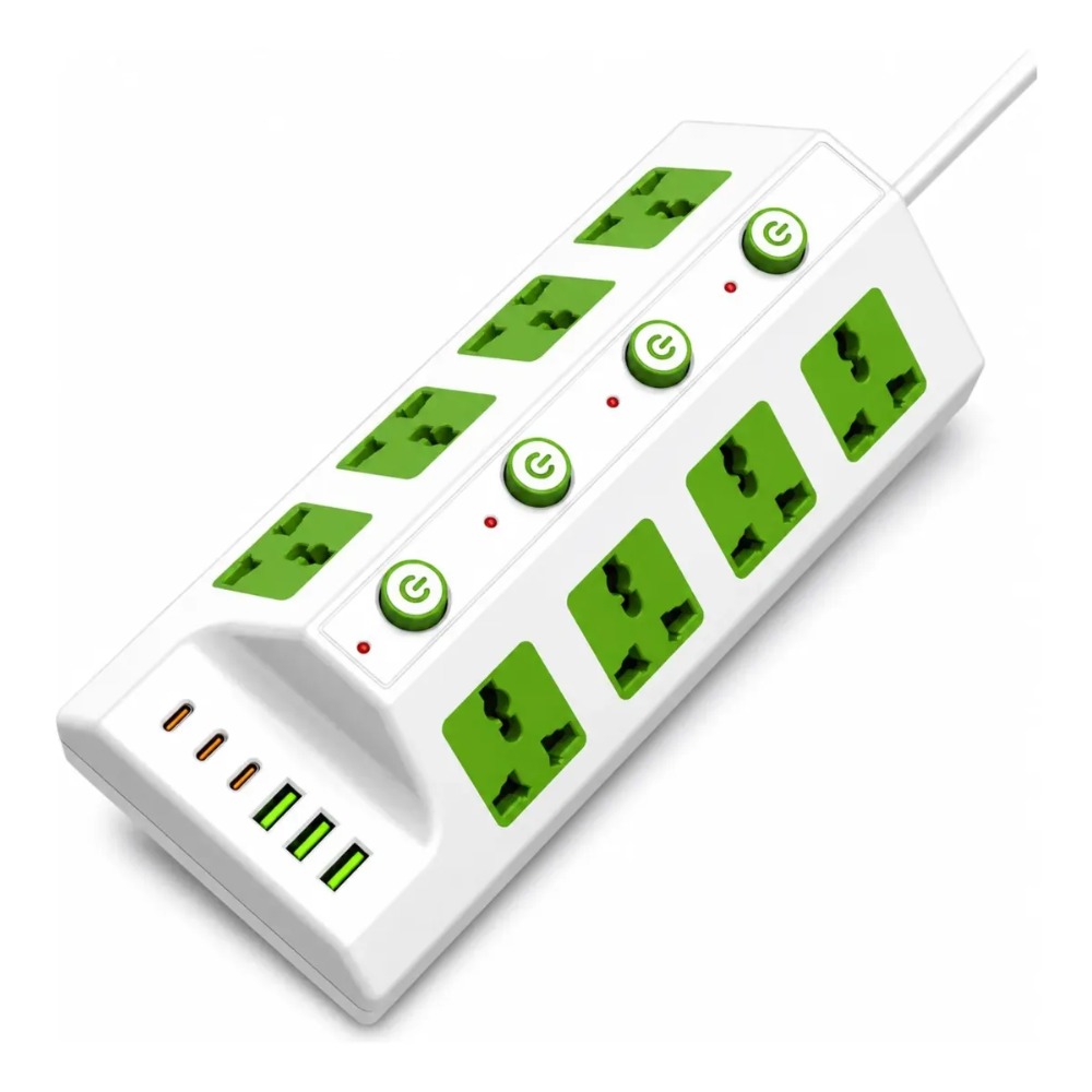 TOMACORRIENTE 8 TOMAS 3000W USB-C 180 CM - 1
